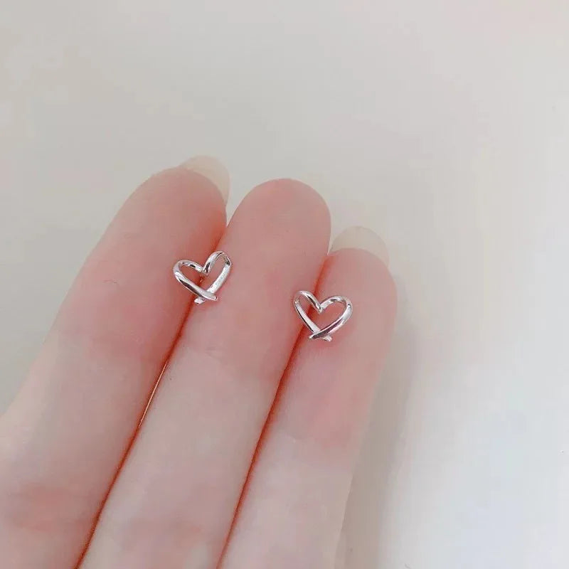 Hypoallergenic Heart Stud Earrings Minimalist Daily Wear - Smarsty
