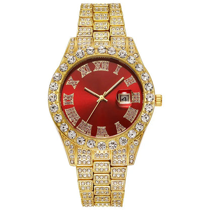 Luxury Men's Quartz Watch with Rhinestone Detail - Smarsty