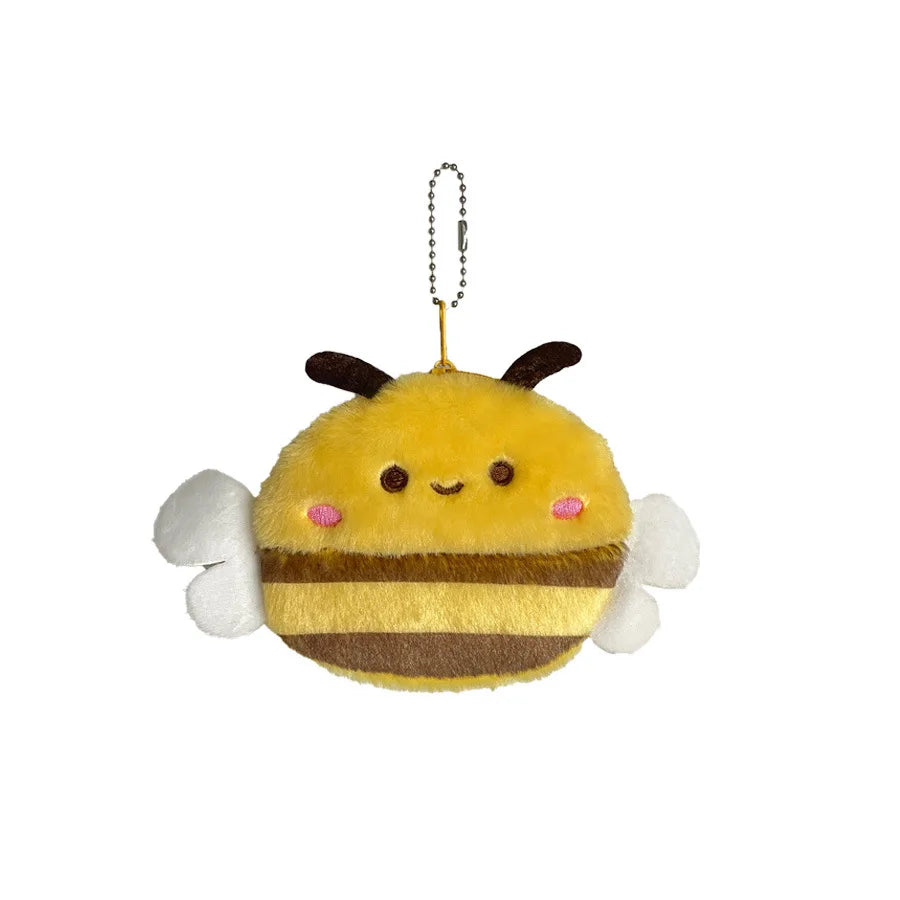 Cute bee plush coin purse kids cartoon animal doll bee money bag bag pendant fashion storage bag small bag office storage
