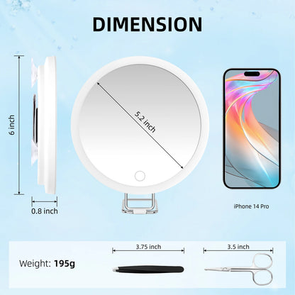 6 Inch Magnifying Mirror with Light for Travel - Smarsty