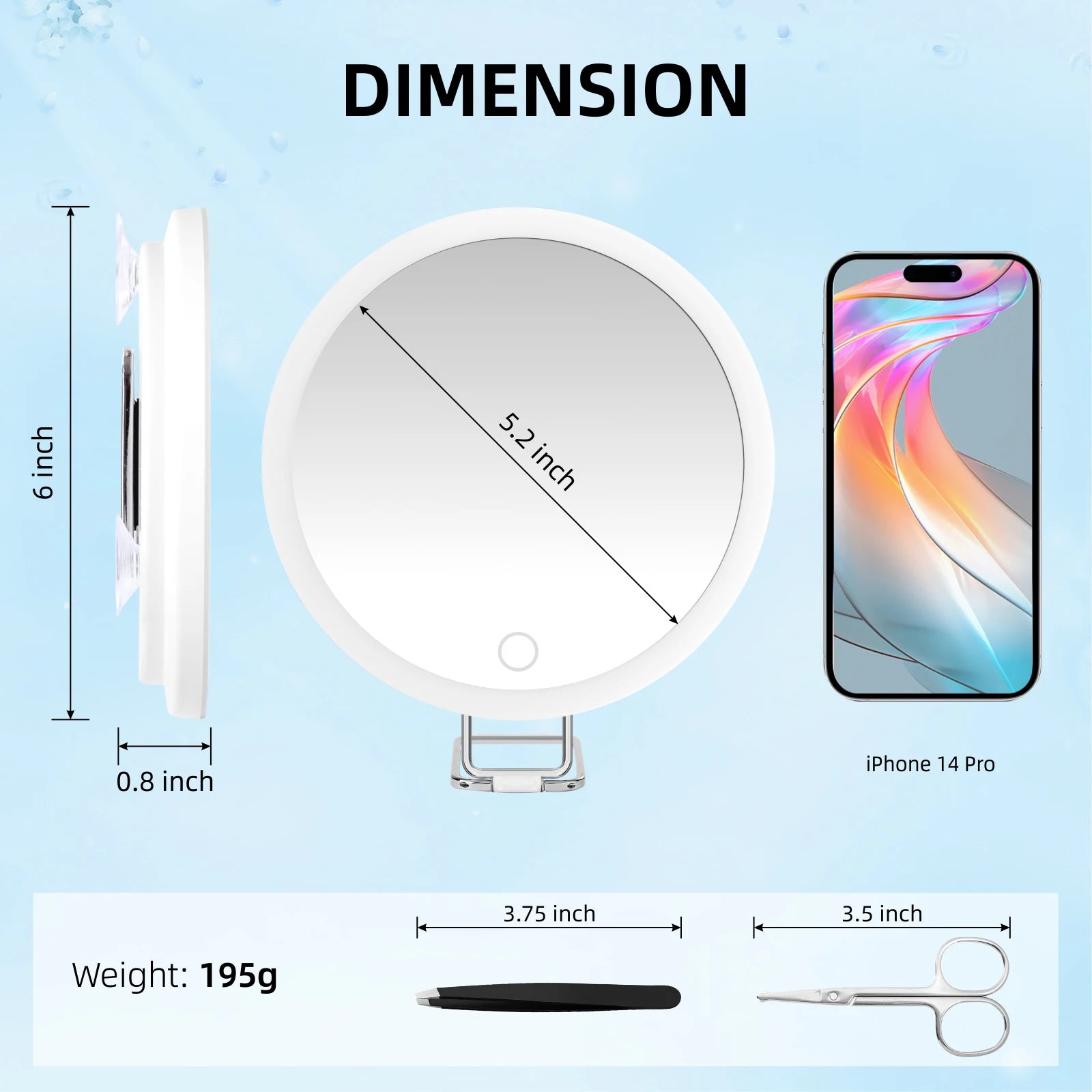 6 Inch Magnifying Mirror with Light for Easy Makeup - Smarsty
