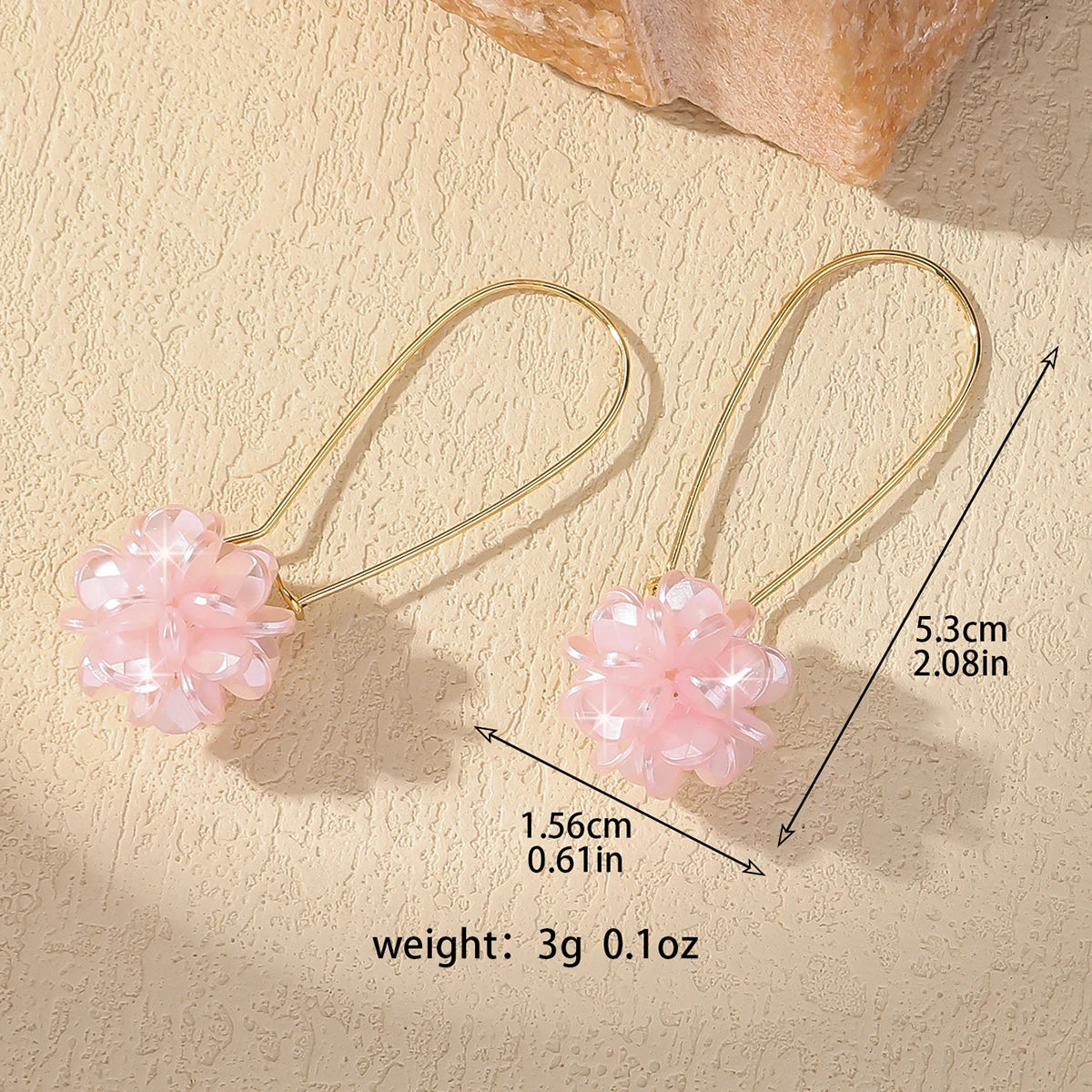 Korean Fashion White Crystal Flower Dangle Earrings for Women - Smarsty