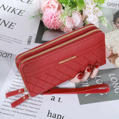 Long Women's Wallet Female Purses Tassel Coin Purse Card Holder Wallets Double Zipper Pu Leather Clutch Luxury Money Phone Bag - Smarsty
