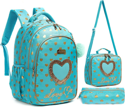 Girls School Backpack With Lunch Bag And Pencil Case - Smarsty