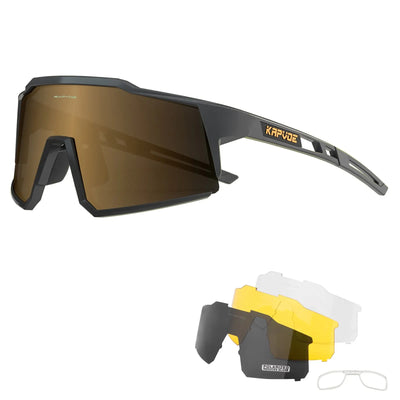 Kapvoe Cycling Glasses Polarized MTB Road Bike Glasses UV400 Protection Sunglasses Ultra Light Sport Eyewear Equipment by Smarsty