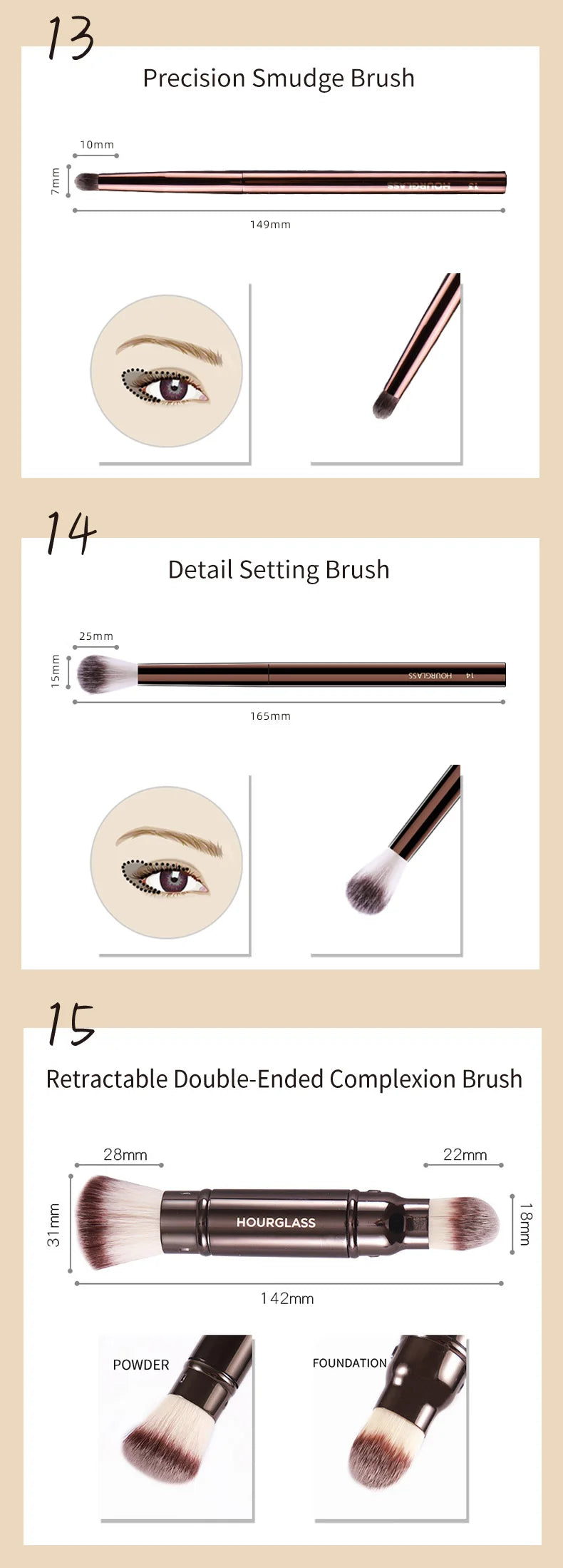 Hourglass Professional Makeup Brush for Versatile Application - Smarsty