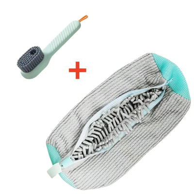 1/2/4PCS Shoe Washing Machine Bag with Liquid Shoe Brush Set Durable Laundry Shoe Bag and Soft Bristle Clean Brush for All Shoes - Smarsty