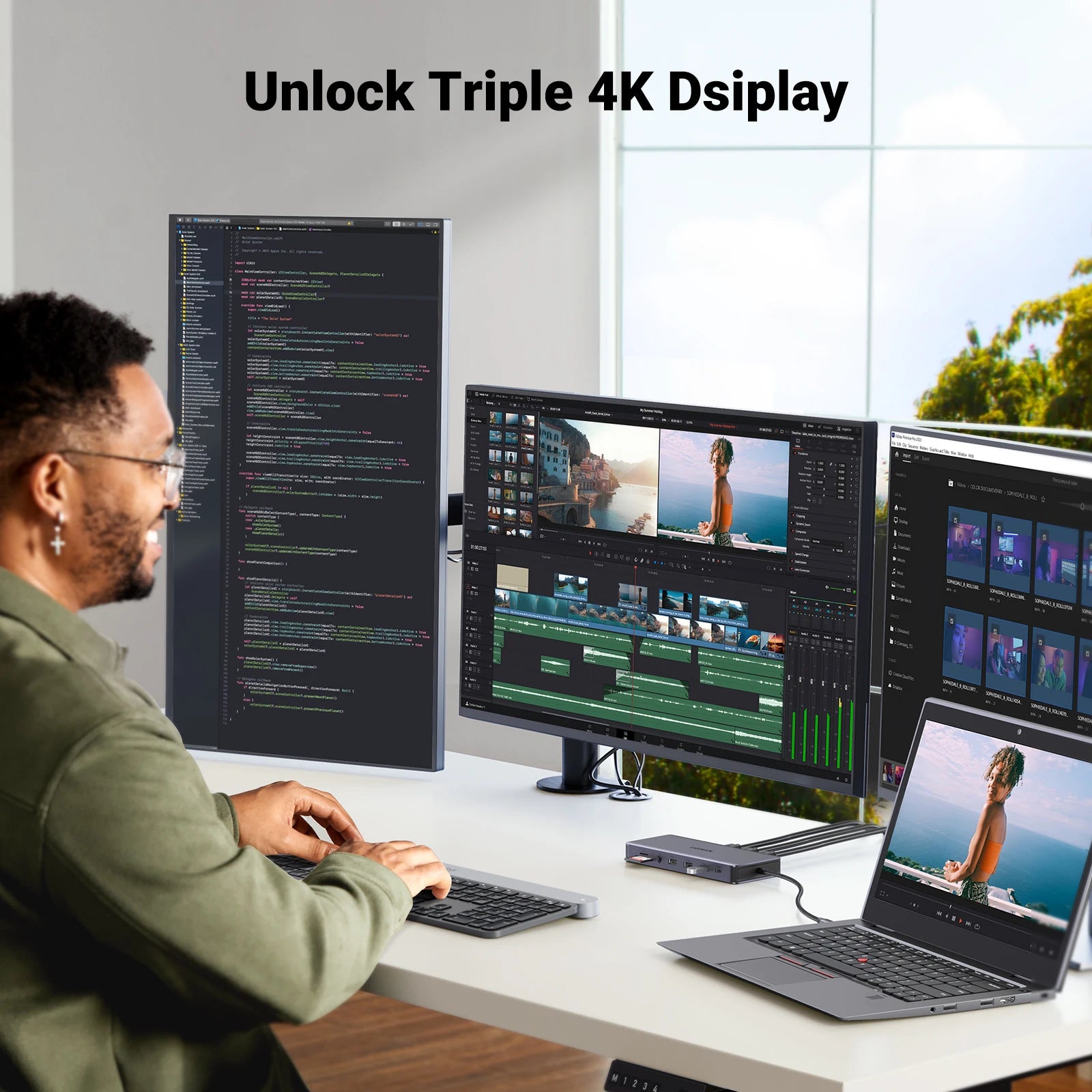 USB C Hub PowerDelivery Docking Station 4K Dual HDMI