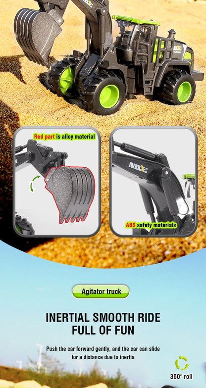 1/50 Model Car Bulldozer Truck Excavator Crane Forklift Construction Engineering Vehicle Toys for Boys Children Educational Toys by Smarsty