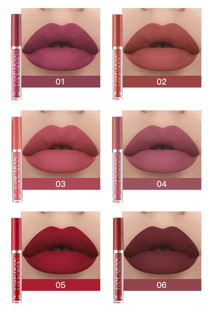 Handaiyan Set of 6 Long Lasting Non-Stick Lip Gloss - Smarsty