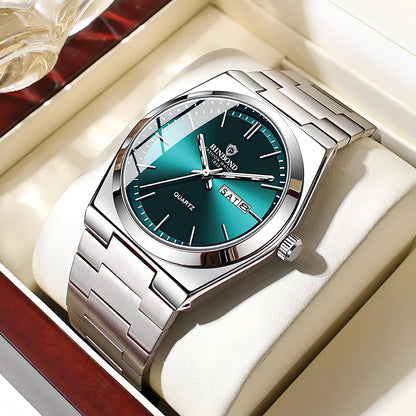 Luxury Stainless Steel Men's Watch with Double Calendar - Smarsty