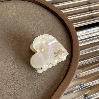 Small Heart Shaped Acetate Hair Clips Secure Hold Everyday - Smarsty