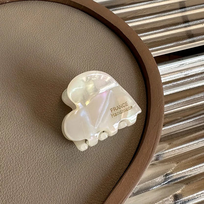 Small Heart Shaped Acetate Hair Clips Secure Hold Everyday - Smarsty