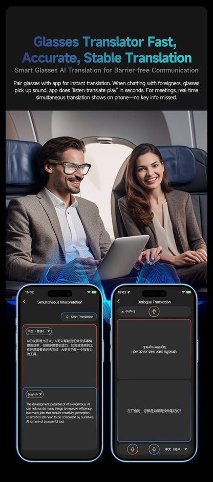 New 800W Camera AI Glasses Men Color-Changing Smart Translation Glasses Photo Video Recording Waterproof Call Smart Sunglasses - Smarsty