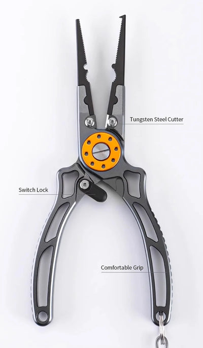 Shawto Titanium Coating Stainless Steel Fishing Scissor Plier Cut PE Braid Line Cutter Plies Carp Fishing Accessories Tools