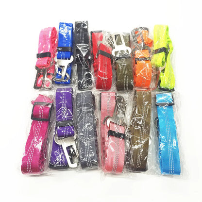Adjustable Dog Car Seat Belt Harness with Reflective Cushioning - Smarsty