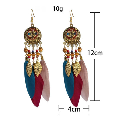 Trendy Bohemian Vintage Tassel Drop Earrings for Women - Smarsty
