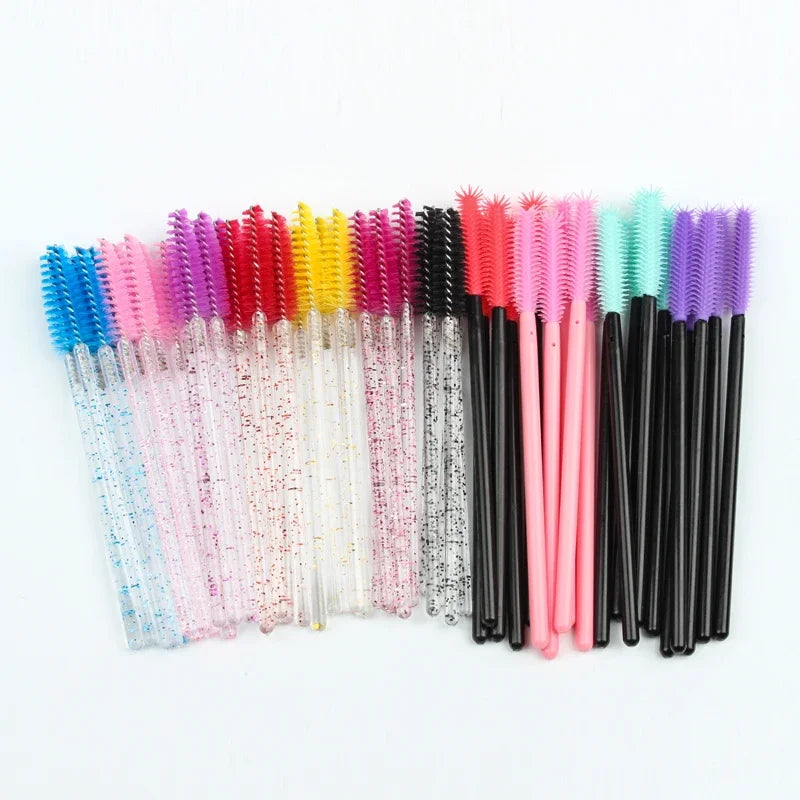 5/25/50 PCS Makeup Brushes Pink Crystal Eyelashes Brush Reusable Fake Lashes Extension Supplies False Eyelash Make up Tool Hot - Smarsty