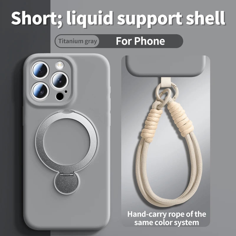 For iPhone 17 Pro Max Lanyard Magnetic Phone Case For iPhone Air 16 13 15 14 Pro Max For Magsafe Wireless Charge Silicone Cover