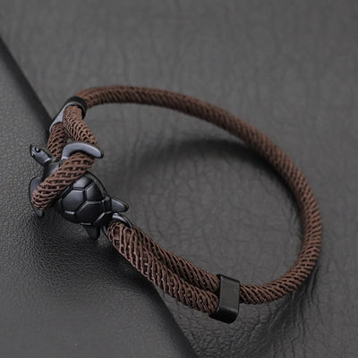 Adjustable Men Marine Turtle Rope Bracelet Nautical Wrap - Smarsty