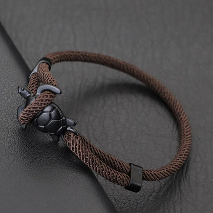 Adjustable Men Marine Turtle Rope Bracelet Nautical Wrap - Smarsty