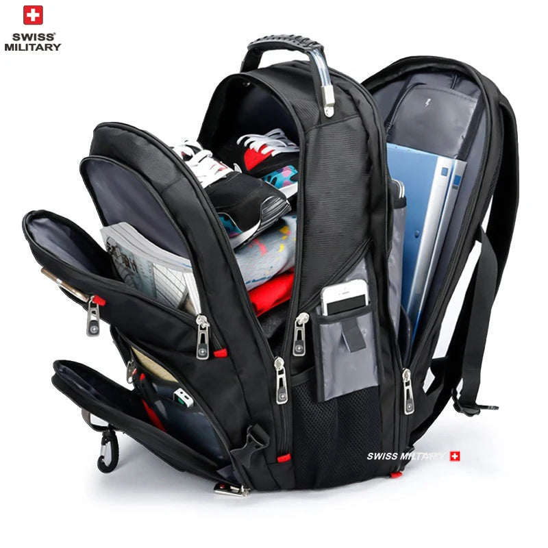 SWISS MILITARY Fashion Travel Multifunction Large Capacity Male Bag Usb Charging Waterproof 23 inch Laptop Backpack Men Mochila - Smarsty