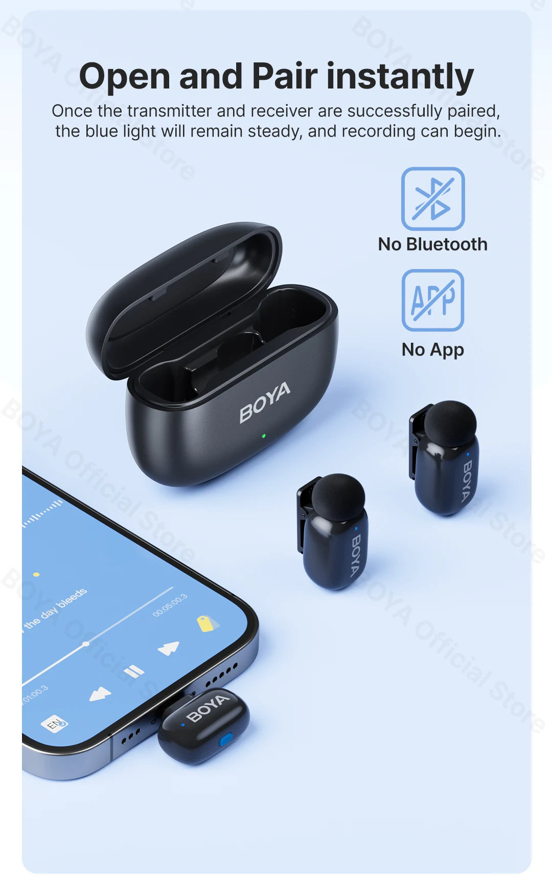 Boya Mini Wireless Lavalier Microphone for Mobile Recording - Smarsty