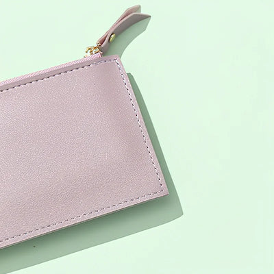 Women Wallets PU Leather Female Purse Mini Hasp Solid Multi-Cards Holder Coin Short Wallets Slim Small Wallet Zipper Hasp - Smarsty