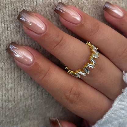 Water Drop Gradient Blush Press On Nails Set - Smarsty