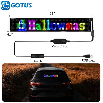GOTUS LED Matrix Panel,Scrolling Bright Advertising LED Sign,LED Car Sign With Remote Control and Bluetooth Application Control