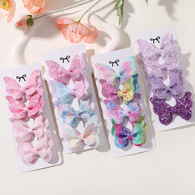 Glitter Butterfly Hair Clips for Girls - Cute Headwear Set - Smarsty
