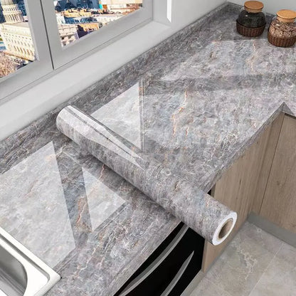 Marble Waterproof Kitchen Wallpaper Easy Peel and Stick - Smarsty