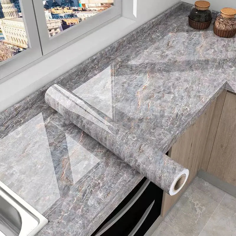 Marble Waterproof Kitchen Wallpaper Easy Peel and Stick - Smarsty