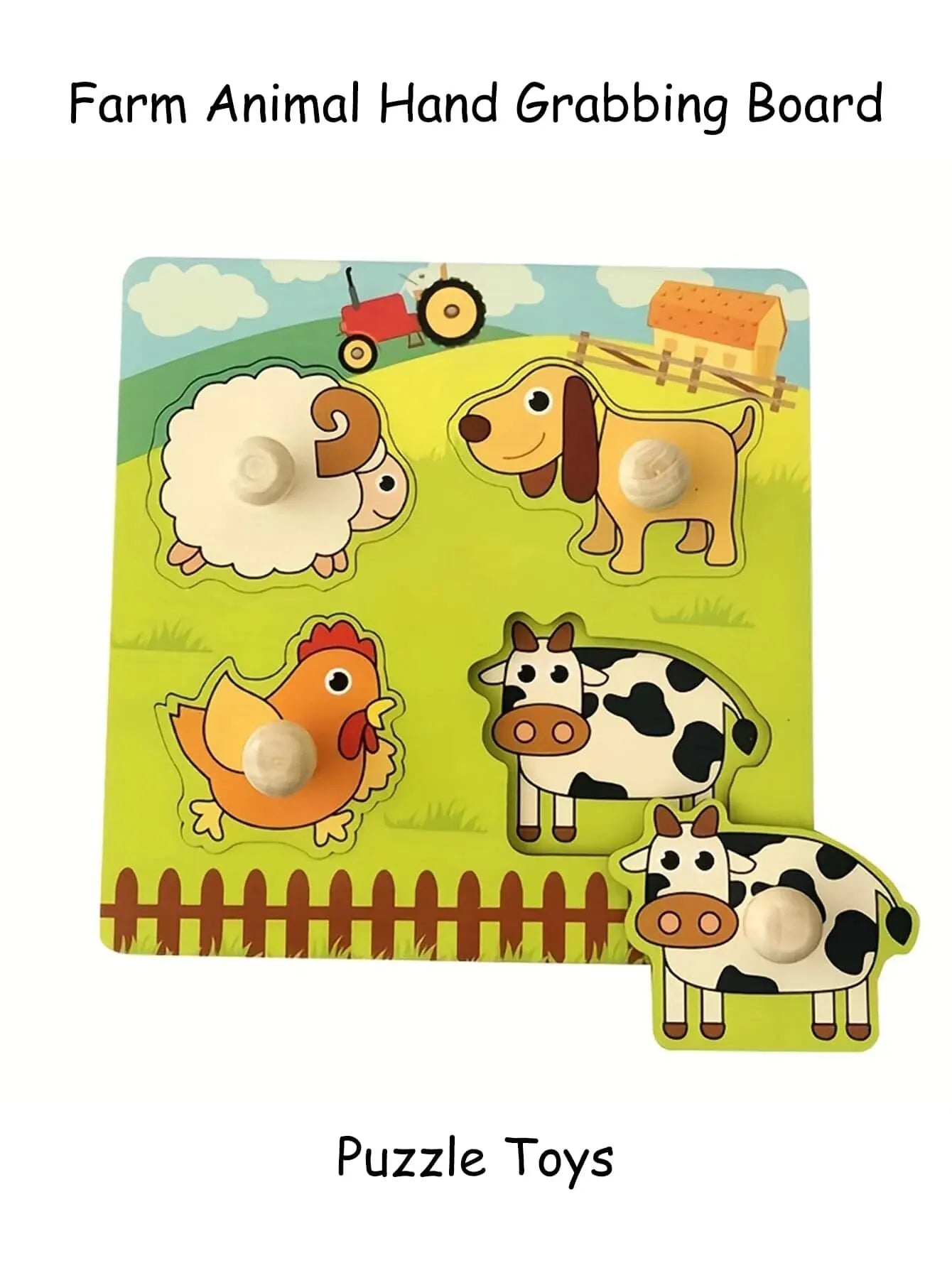 1 Set Shape Matching Farm Animals Puzzle Children's Enlightenment Early Education Cognitive Benefits Intelligence Toys