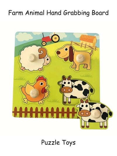 1 Set Shape Matching Farm Animals Puzzle Children's Enlightenment Early Education Cognitive Benefits Intelligence Toys - Smarsty