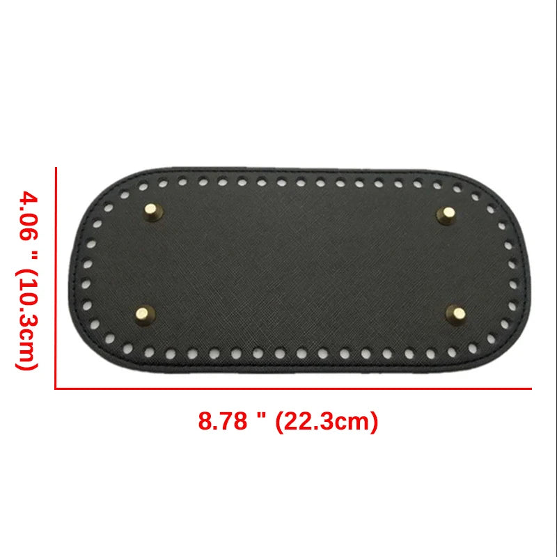 22x10cm Long Bottom for Knitted Bag PU leather Bag Base Handmade Bottom With Holes Diy Crochet Bag Bottom accessories - Smarsty