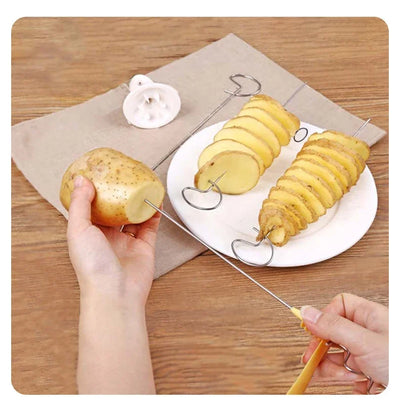 Whirlwind Potato Spiral Cutter Potato Tower Making Machine Vegetable Slicer Creative Vegetable Tools Kitchen Accessories Gadgets by Smarsty