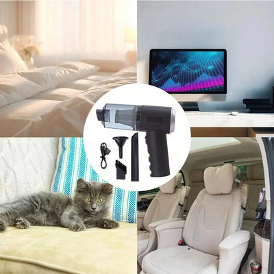 3 In 1 Integrated Suction And Blowing Vacuum Combination Vacuum Cleaner USB Charging Small Car Household Vacuum Cleaner - Smarsty