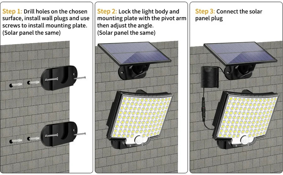 Solar Powered LED Wall Lights with Human Body Sensor - Smarsty
