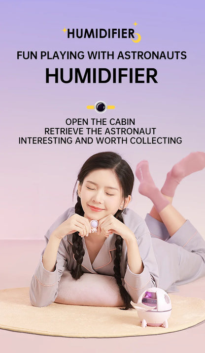 USB Rechargeable Space Capsule Air Humidifier with Colorful Light - Smarsty