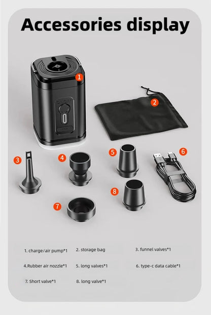 Cordless Electric Air Pump With Lights For Camping - Smarsty