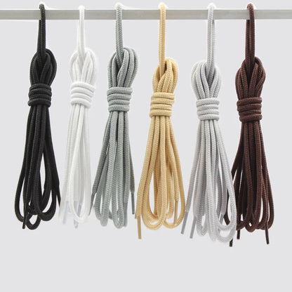 2pcs/ Pair Round Solid Polyester Black Brown Shoelaces For Marten Boot Women Men Outdoor Hiking Boots Sports Shoes Lace Strings - Smarsty