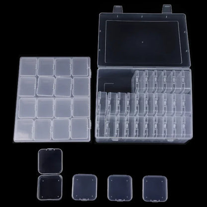 Clear Plastic Bead Organizer Box with Removable Dividers - Smarsty