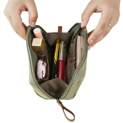 Portable Cosmetic Bag With Coin Pouch And Organizer - Smarsty