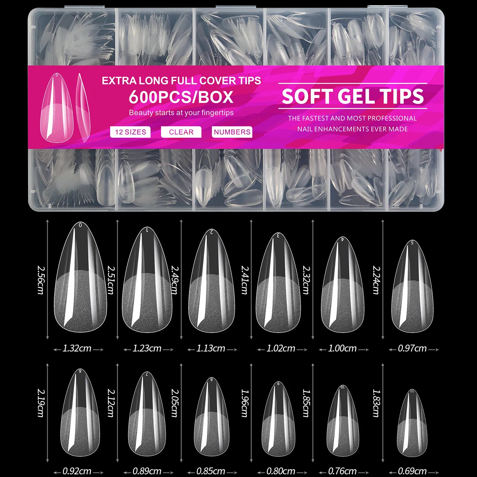 600Pcs Full Cover Press On Nail Tips for Stunning Extensions - Smarsty