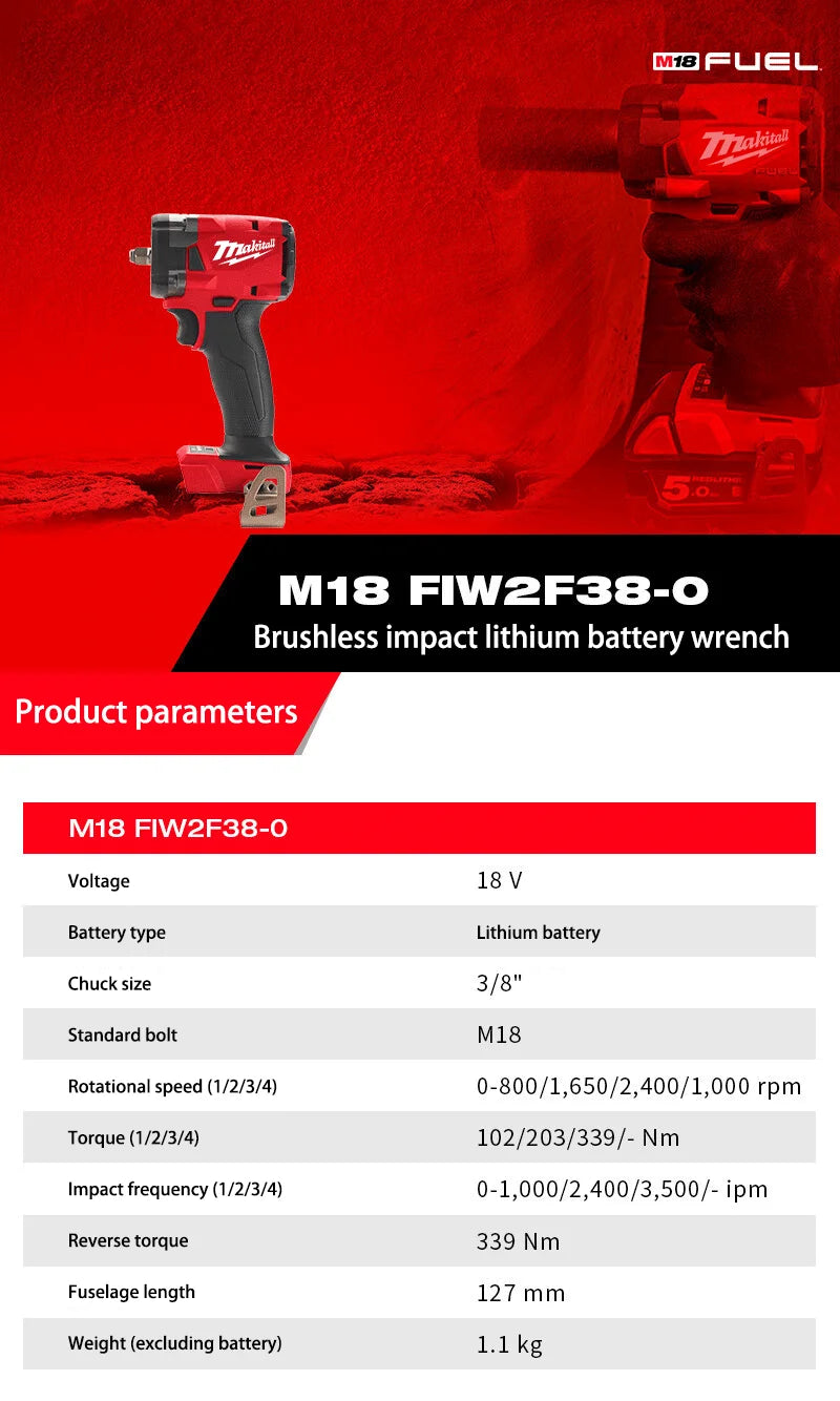 Milwaukee Cordless Electric Impact Wrench for Car Repairs - Smarsty