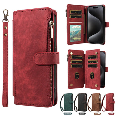 PU Leather Phone Case for Samsung Galaxy S25Edge Ultra S24 S23 S22 S21 S20 S10 S9 S8Plus FE Note20 Flip Wallet Style Phone Cover - Smarsty