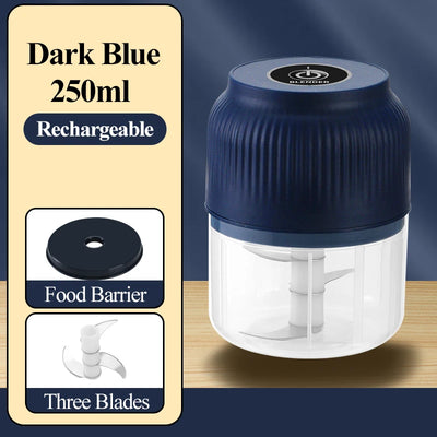 250ml Mini Wireless USB Rechargeable Electric Vegetable Chopper Garlic Crusher Food Chopper for Kitchen Gadgets for Garlic by Smarsty