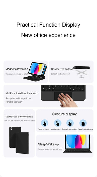 Magic Keyboard for iPad 11th Gen Backlit Magnetic Folio - Smarsty