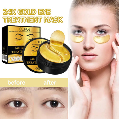 24K Gold Eye Masks for Dark Circles and Hydration - Smarsty